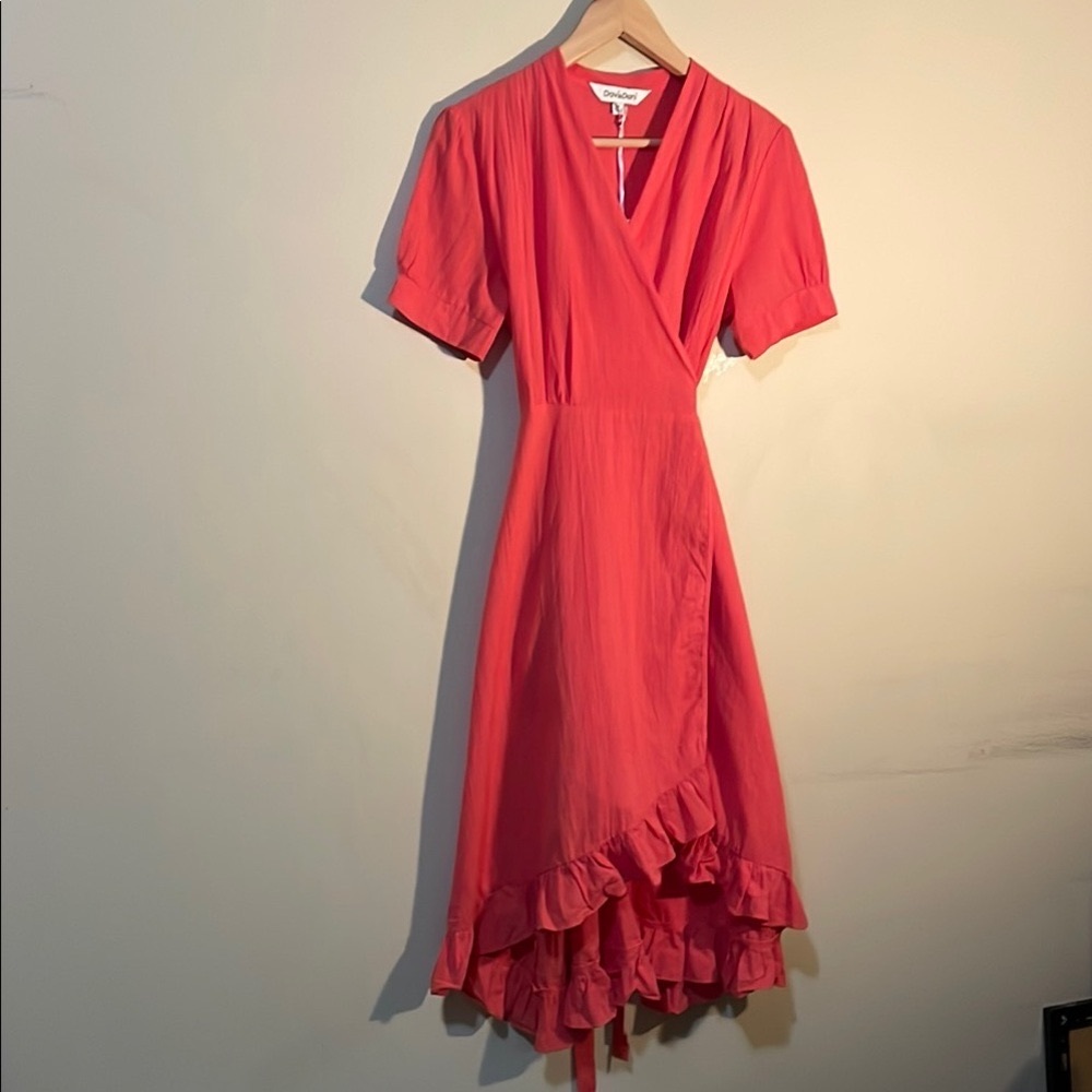 Coral wrap dress